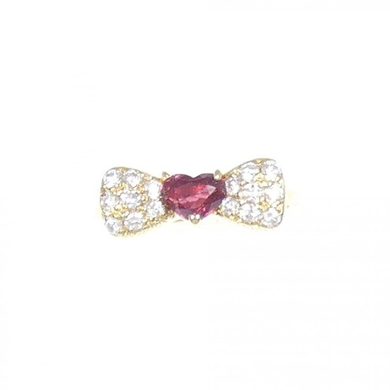 Nhẫn Ruby hình trái tim và ruy băng K18YG 0.53CT - Hàng hiệu Authentic 859350