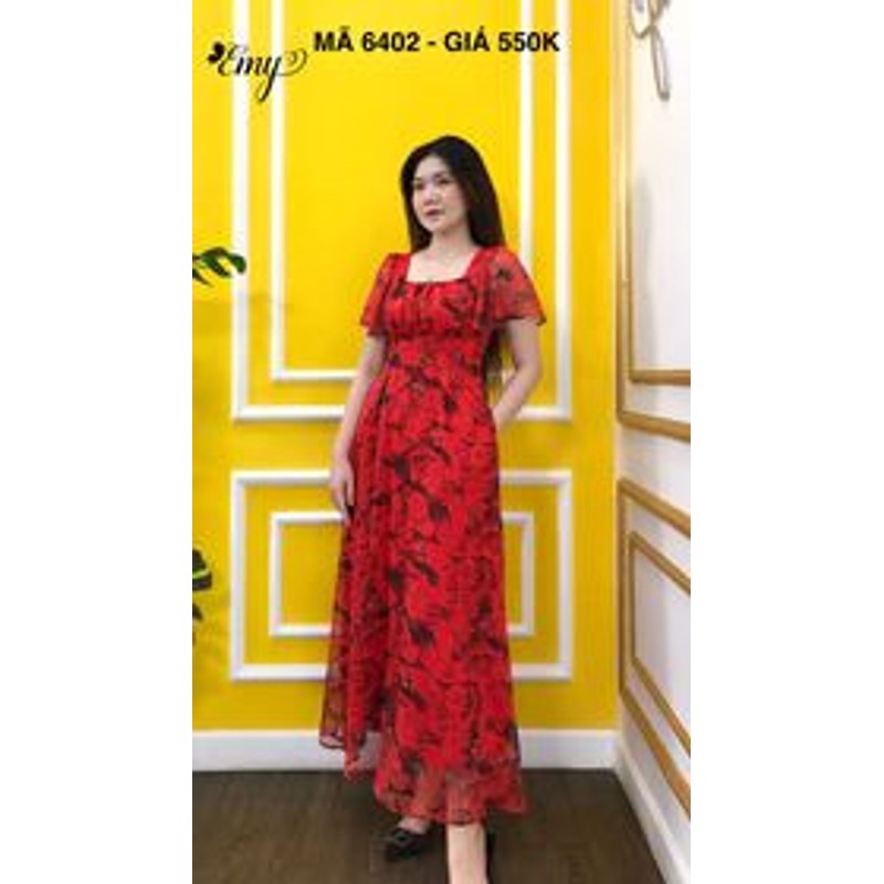 Maxi Hoa Đỏ Có Túi L 183182