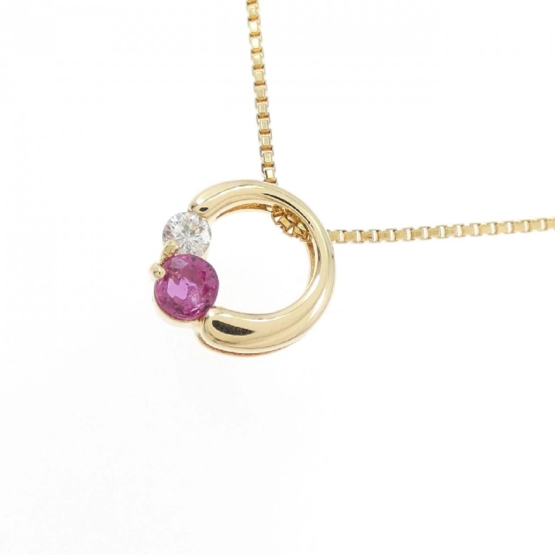 Dây chuyền ruby K18YG 0.12CT - Hàng hiệu chính hãng 864012