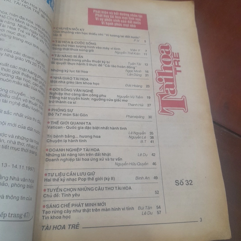 TÀI HOA TRẺ số 32 tháng 10-1997 460054