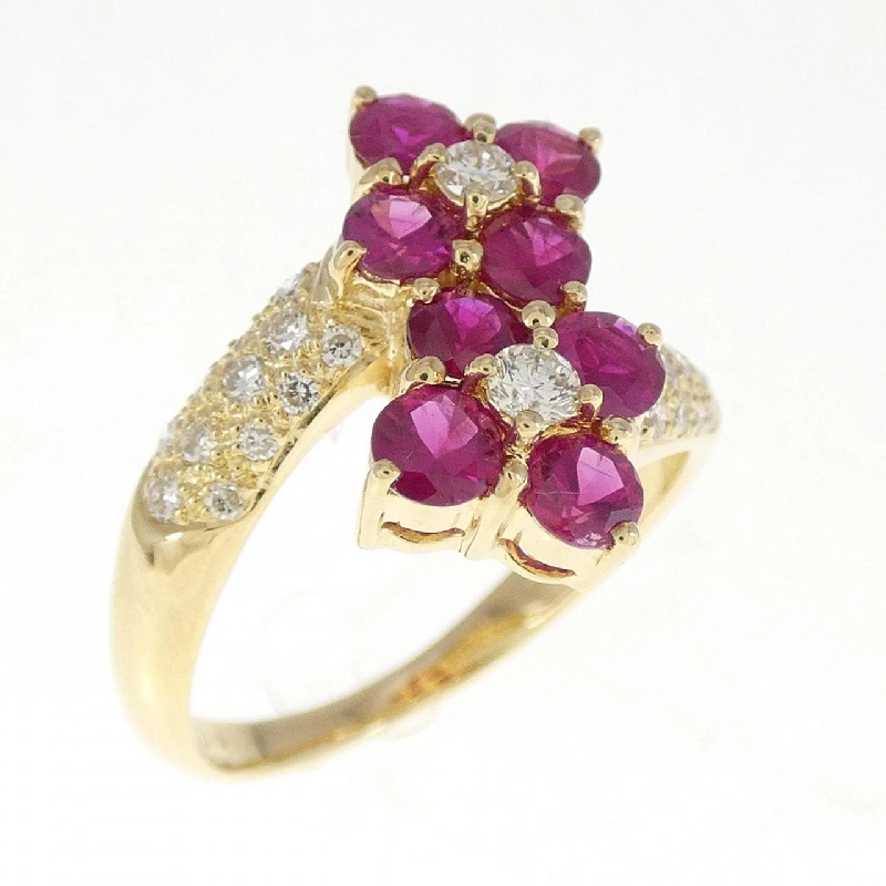 Nhẫn ruby K18YG hoa 1.08CT 672765