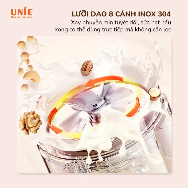 Máy Làm Sữa Hạt Unie UMB08 PRO – Nhỏ Gọn, Sánh Mịn, Chuẩn Vị Nhà Làm! 720917