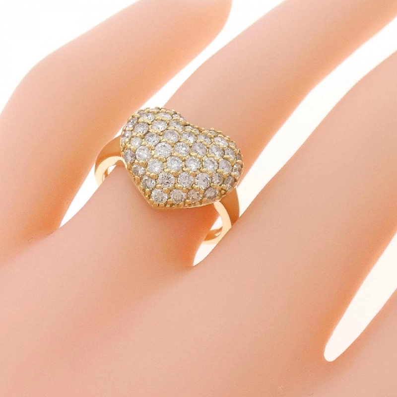Nhẫn kim cương pavé hình trái tim K18YG 1.06CT - Hàng hiệu chính hãng 846752