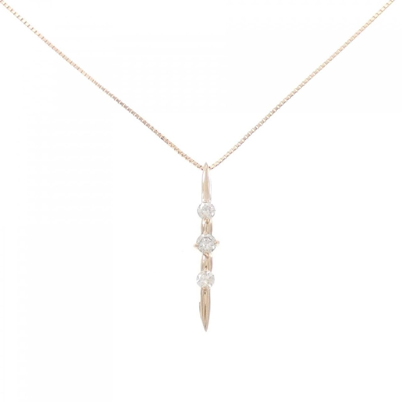 K18PG Dây chuyền kim cương ba viên 0.30CT - Hàng hiệu Chính hãng 860874