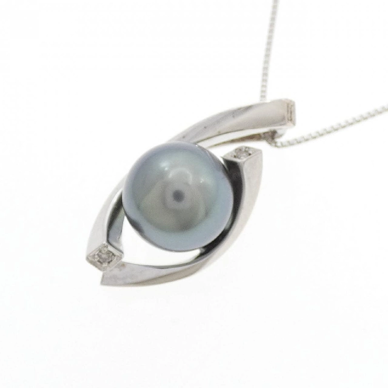 K18WG Ngọc trai đen dây chuyền 9.8mm - Hàng hiệu Chính hãng 857383