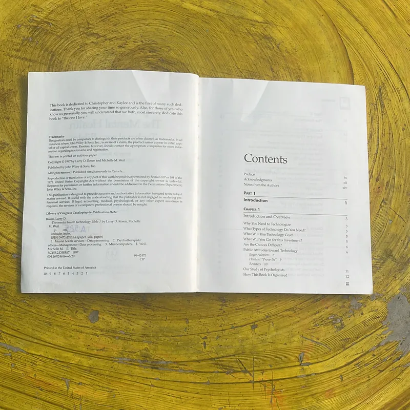 THE MENTAL HEALTH TECHNOLOGY BIBLE- LARRY D. ROSEN AND MICHELLE M. WEIL 697194