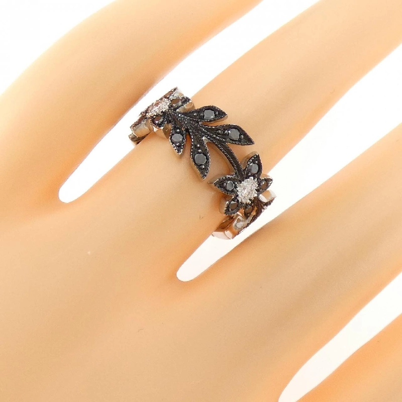 Nhẫn kim cương hoa K18WG/K18BG 0.18CT - Hàng hiệu chính hãng 853972