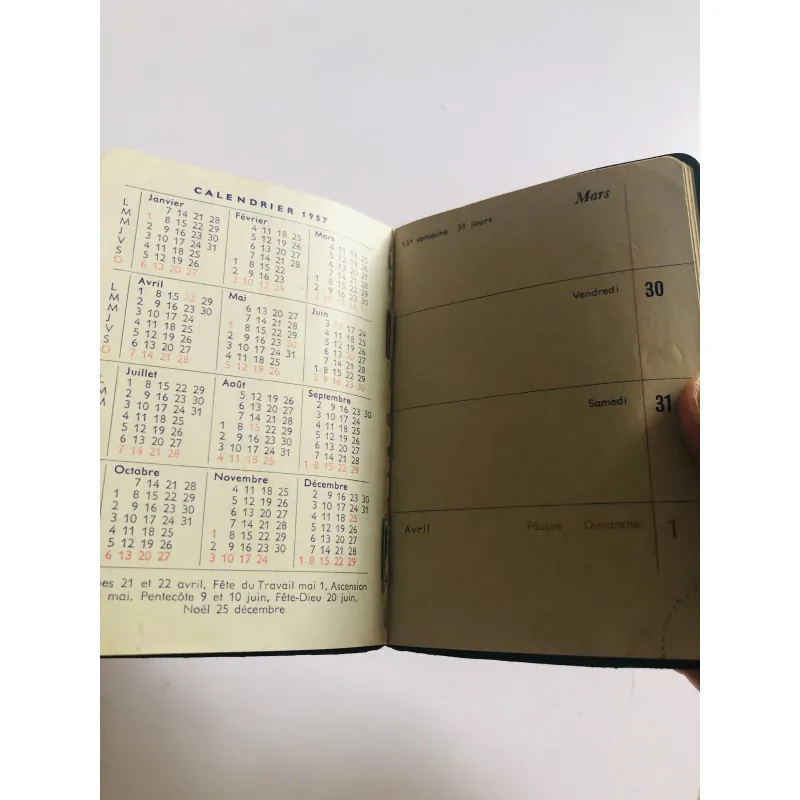 SỔ LỊCH BỎ TÚI 1956, thiếu vài tờ ghi chú 795490