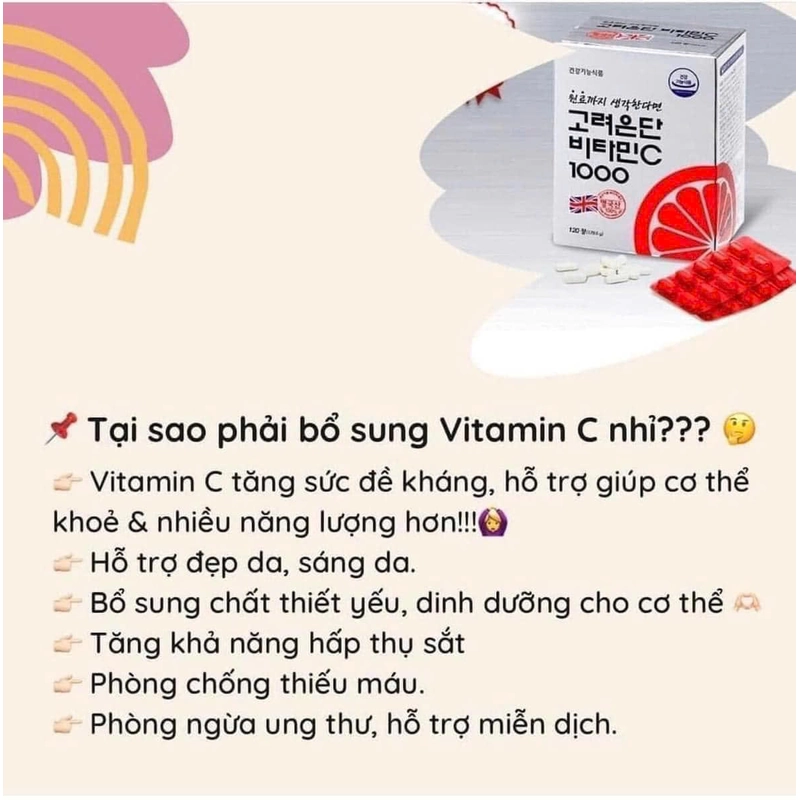 💊Viên Uống Trắng Da Vitamin C Eundan 1000mg Korea 120 Viên 314304