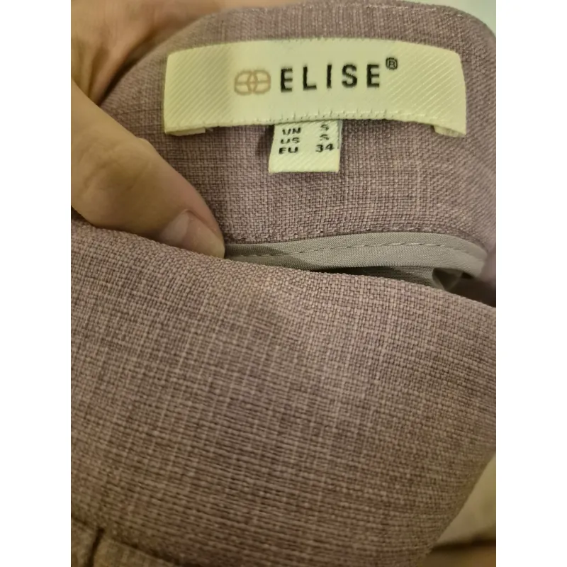 Chân váy nữ dài gấp ly dệt kim màu hồng phấn size S 931090