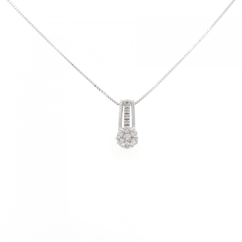 K18WG Hoa Đá Kim Cương Dây Chuyền 0.26CT - Hàng hiệu Chính hãng 858955