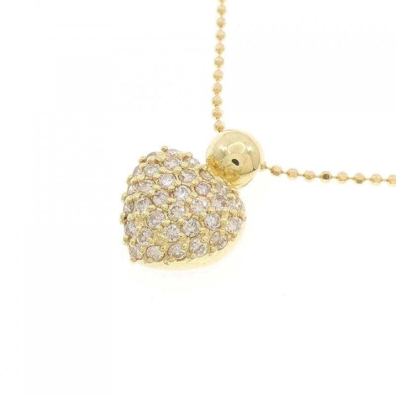 K18YG/750YG Dây chuyền kim cương hình trái tim Pavé 0.30CT - Hàng hiệu Chính hãng 863408