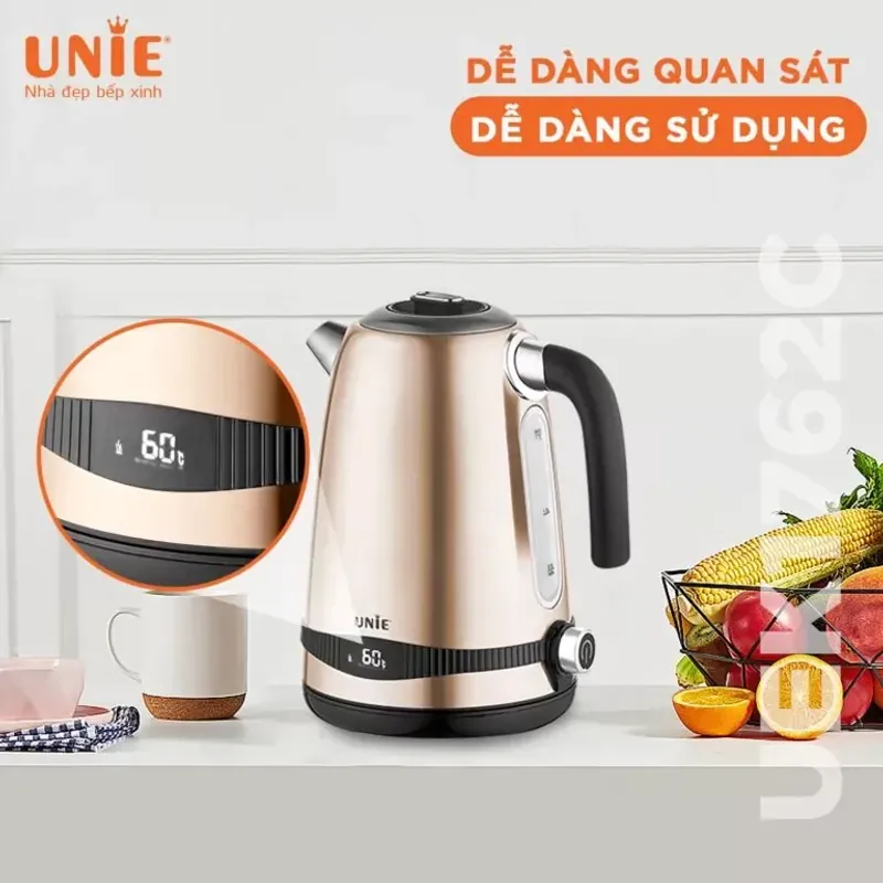 Ấm siêu tốc UNIE UEK1762C dung tích 1.7L, công suất 2200W, dễ dàng tuỳ chỉnh nhiệt độ nước 786455