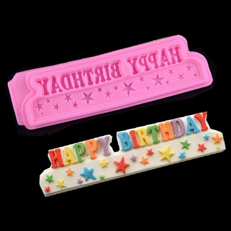 Khuôn silicon làm rau câu, socola chúc mừng sinh nhật Happy Birthday - Mã số 1192 338641