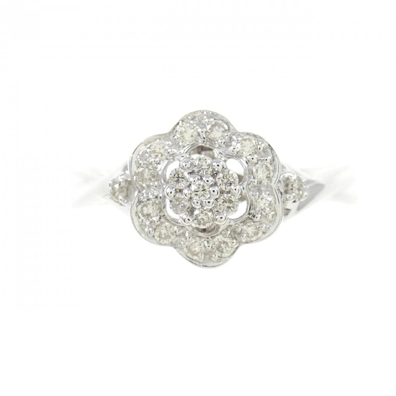 Nhẫn kim cương K18WG hoa 0.14CT 671179