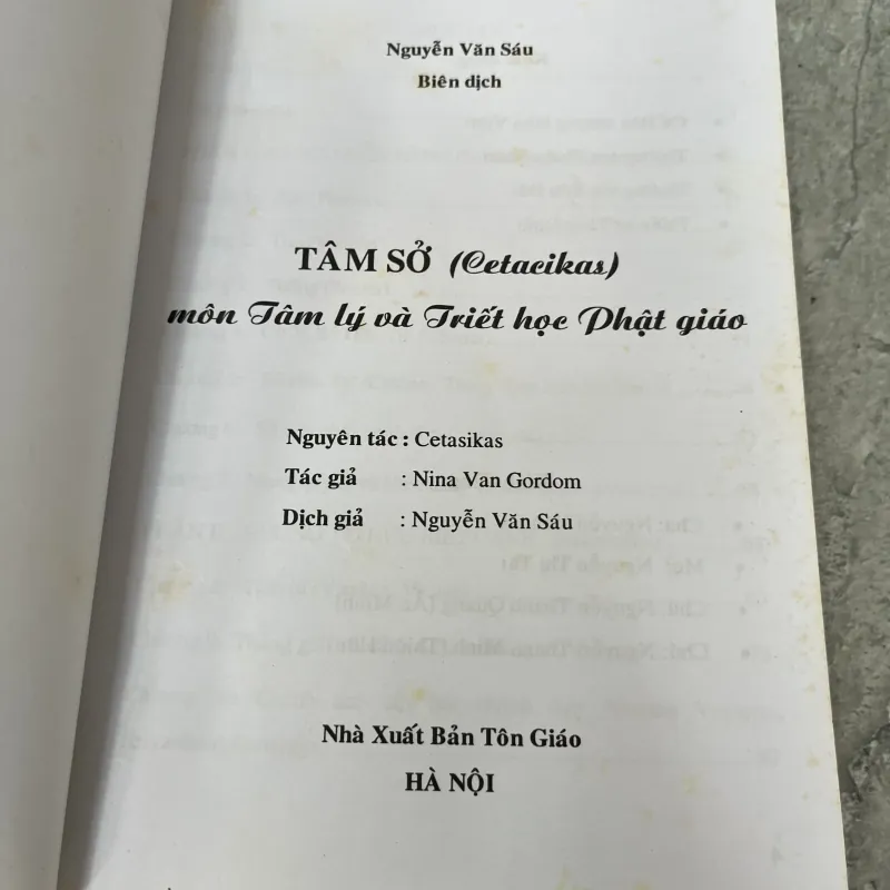 TÂM SỞ MÔN TÂM LÝ VÀ TRIẾT HỌC PHẬT GIÁO - NINA VAN GORDOM ( NGUYỄN VĂN SÁU ) 1042549