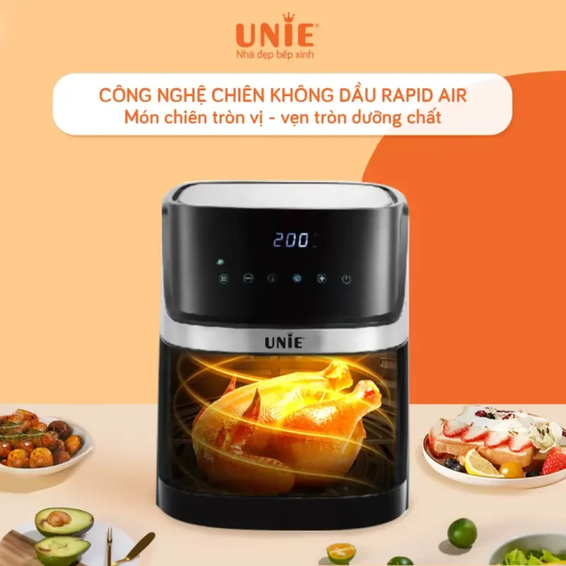 🍗 UNIE UE-600 – Nồi chiên không dầu 6.5L cho gia đình hiện đại! 733691