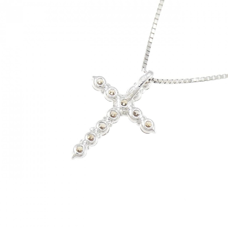 K18WG Dây chuyền kim cương chéo 0.50CT - Hàng hiệu Authentic 867389