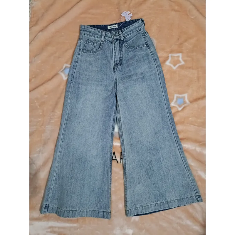 Quần jeans nữ ống loe rộng dành cho nấm lùn 1009506