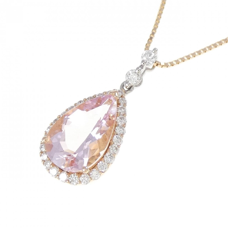K18PG/PT900 Morganite Necklace 1.93CT - Hàng hiệu Authentic 859543