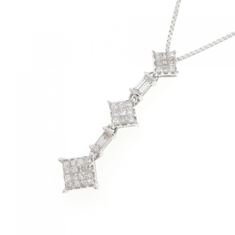 K18WG Pave Diamond Necklace 0.50CT - Hàng hiệu Chính hãng 860279