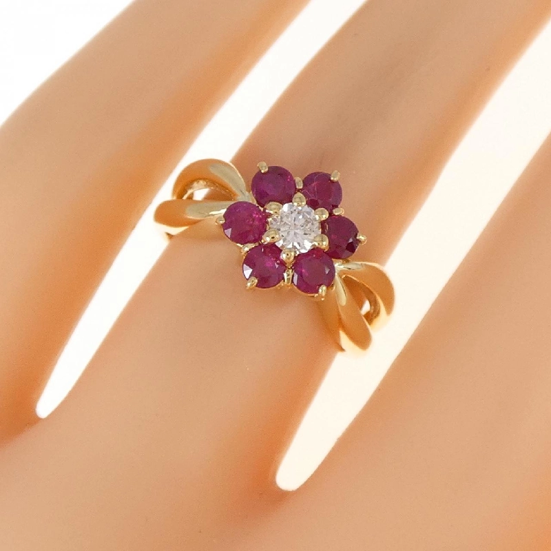 Nhẫn ruby hoa K18YG 0.82CT 670998