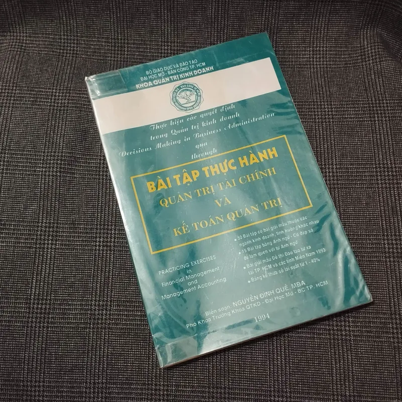 Bài tập thực hành Quản Trị Tài Chính và Kế Toán Quản Trị 597061