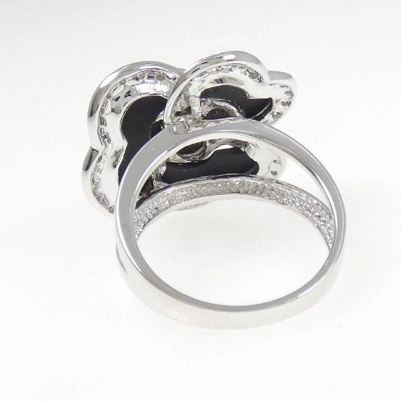 Nhẫn Onyx Hoa K18WG - Hàng hiệu Chính hãng 852006