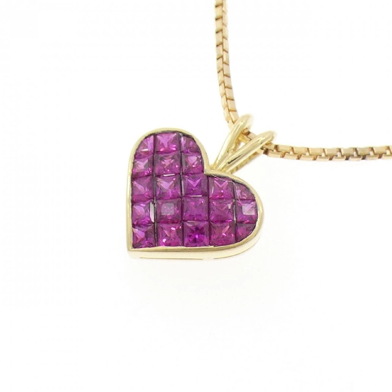 K18YG Mặt Dây Chuyền Hình Trái Tim Ruby 1.35CT - Hàng hiệu Chính Hãng 856451