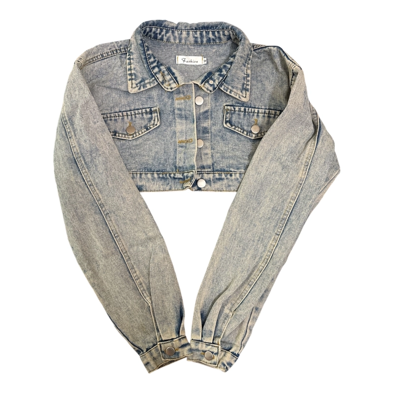 Áo Khoác Denim Phong Cách Hong Kong Cá Tính Cho Nữ Thiết Kế Siêu Ngắn Dễ Phối Đồ 498201