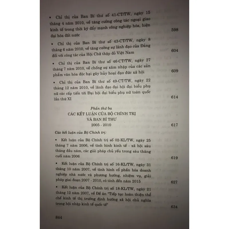 Các nghị quyết của trung ương Đảng 2005-2010 744822