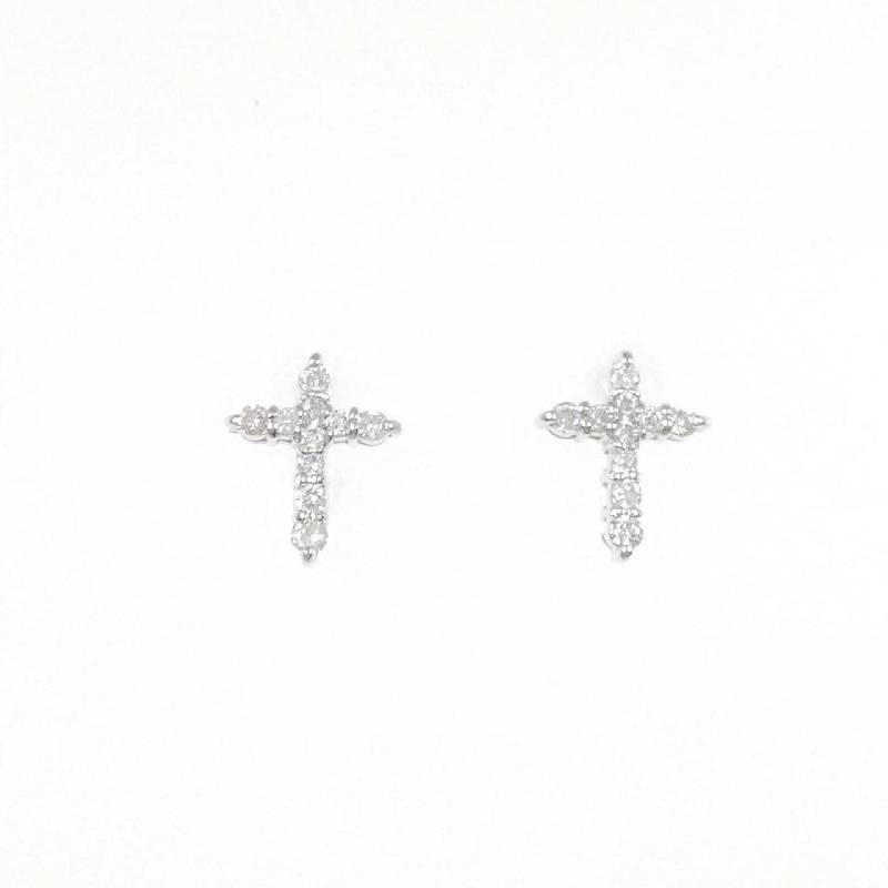 K18WG Bông tai kim cương chéo 0.20CT - Hàng hiệu chính hãng 875279