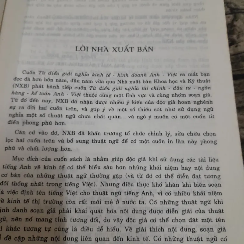 Từ Điển KINH TẾ KINH DOANH ANH -VIỆT. Tb lần 2. CB. Tiến sỹ Nguyễn Đức Dỵ... 763845