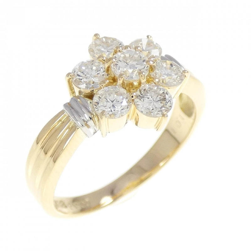 Nhẫn kim cương hoa K18YG/PT900 1.01CT - Hàng hiệu Authentic 853468