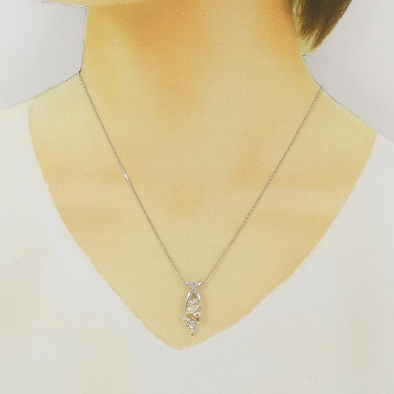 K18WG Dây chuyền kim cương 0.631CT - Hàng hiệu Chính hãng 858452