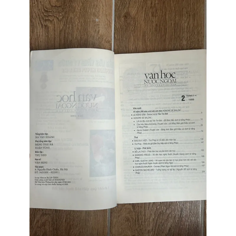 Tạp Chí Văn Học Nước Ngoài - Tổng Hợp Số Năm 1999 (2&6) (Balzac, Thơ Pháp, Prus, Lukacs) 750159