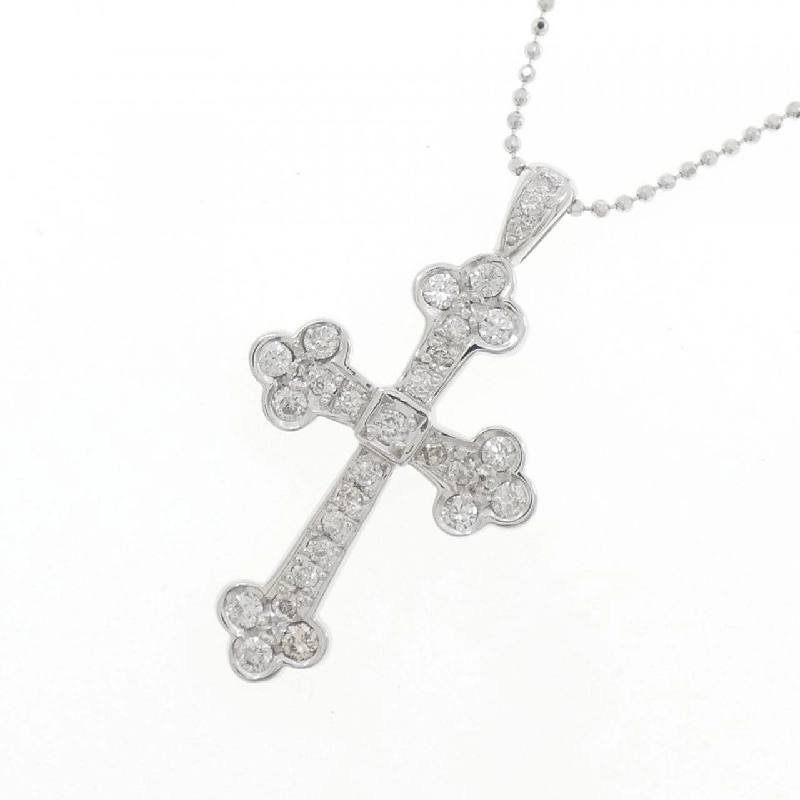 K18WG Dây chuyền kim cương hình chữ thập 0.51CT - Hàng hiệu chính hãng 846436