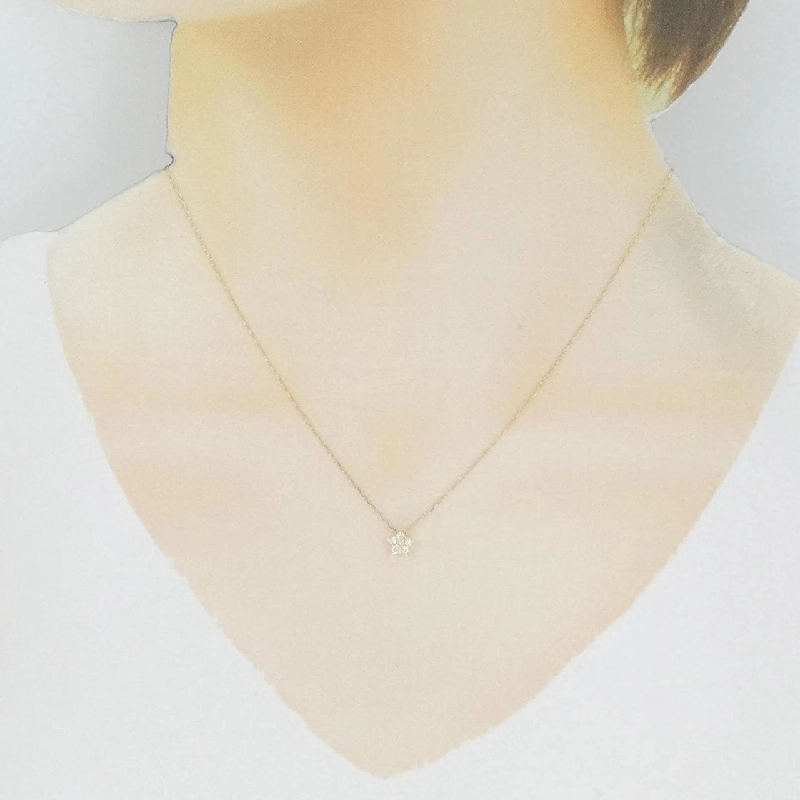 K18YG Ngôi sao Kim cương Dây chuyền 0.10CT - Hàng hiệu Chính hãng 862784