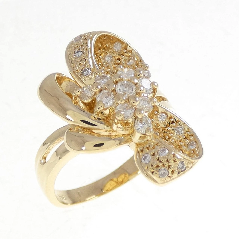 Nhẫn kim cương K18YG hình ruy băng 0.50CT - Hàng hiệu Authentic 851435