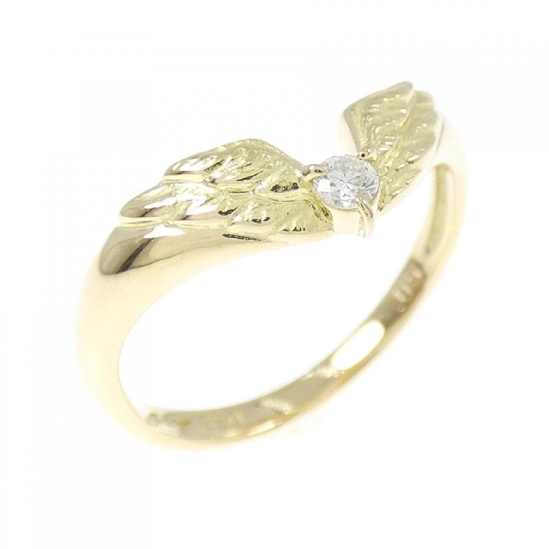 Nhẫn kim cương 750YG cánh 0.05CT 672375