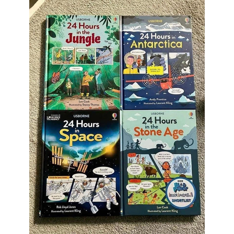 Usborne 24 hours bộ 4 cuốn bìa cứng 357359