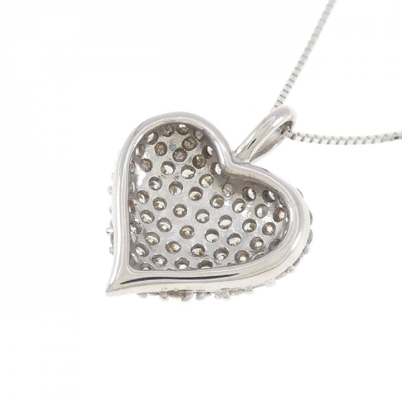 K18WG Pave Heart Diamond Necklace 1.00CT - Hàng hiệu Authentic 862891