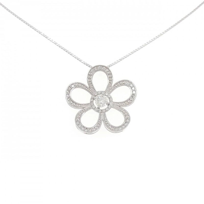 K18WG Hoa Hồng Kim Cương Dây Chuyền 0.225CT - Hàng hiệu Chính Hãng 860527