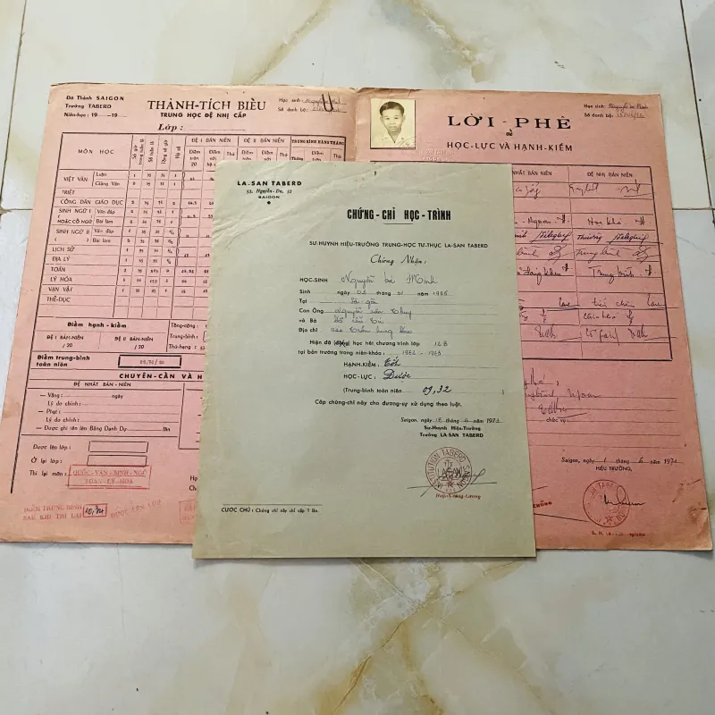 Bộ thành tích biểu xưa của nam sinh trường Tư thục Lasan Taberd Saigon  1013104