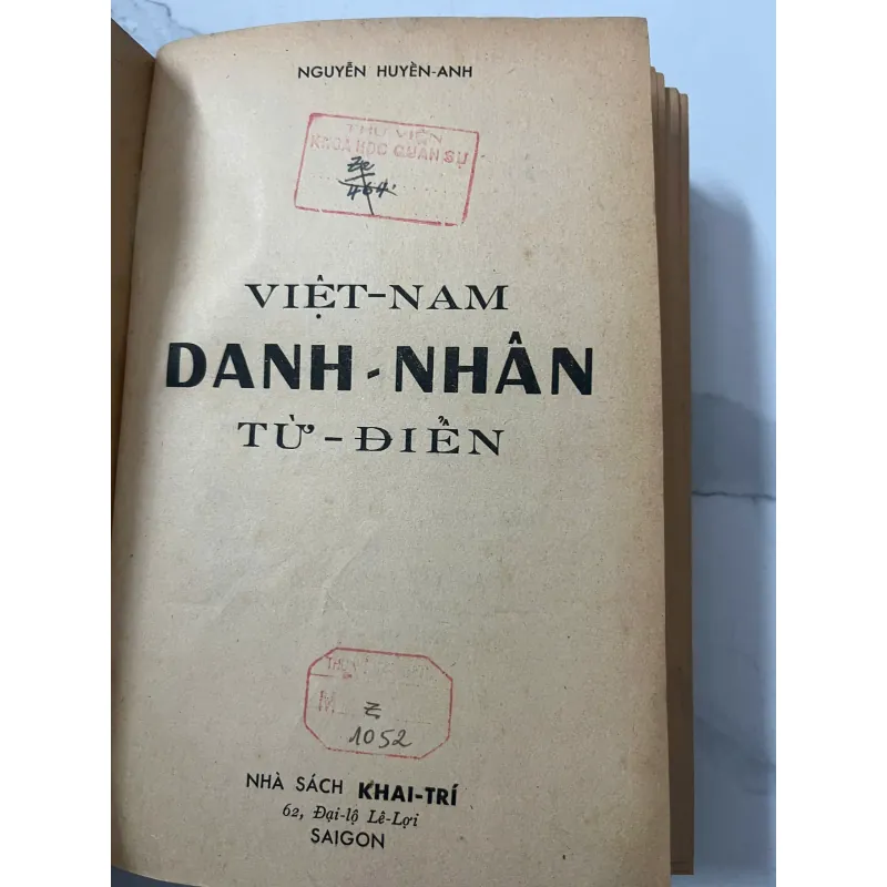 Việt Nam Danh Nhân Từ Điển - Nguyễn Huyền Anh - Từ điển lịch sử/Tra cứu 798732