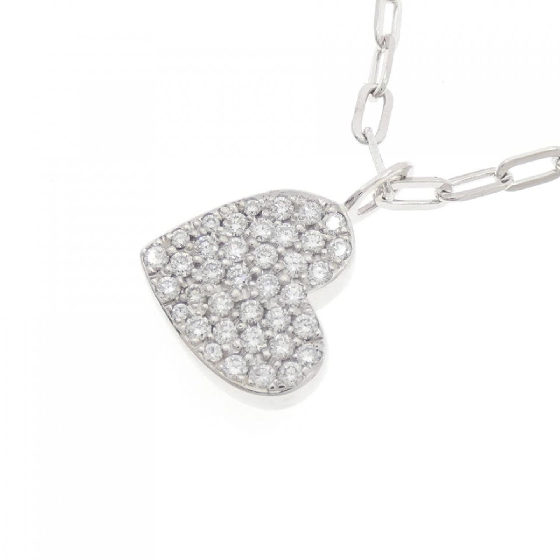 K18WG Pave Heart Diamond Necklace 0.472CT - Hàng hiệu Authentic 858660
