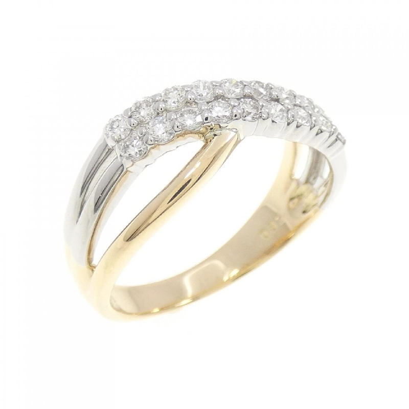 Nhẫn kim cương K18YG/PT 0.32CT 671754