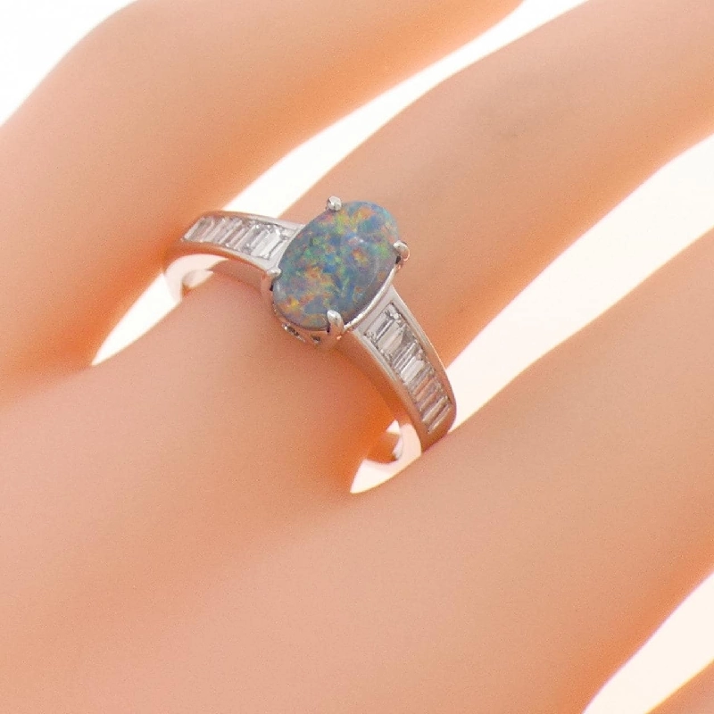 Nhẫn opal đen 750WG - Hàng hiệu Authentic 850094