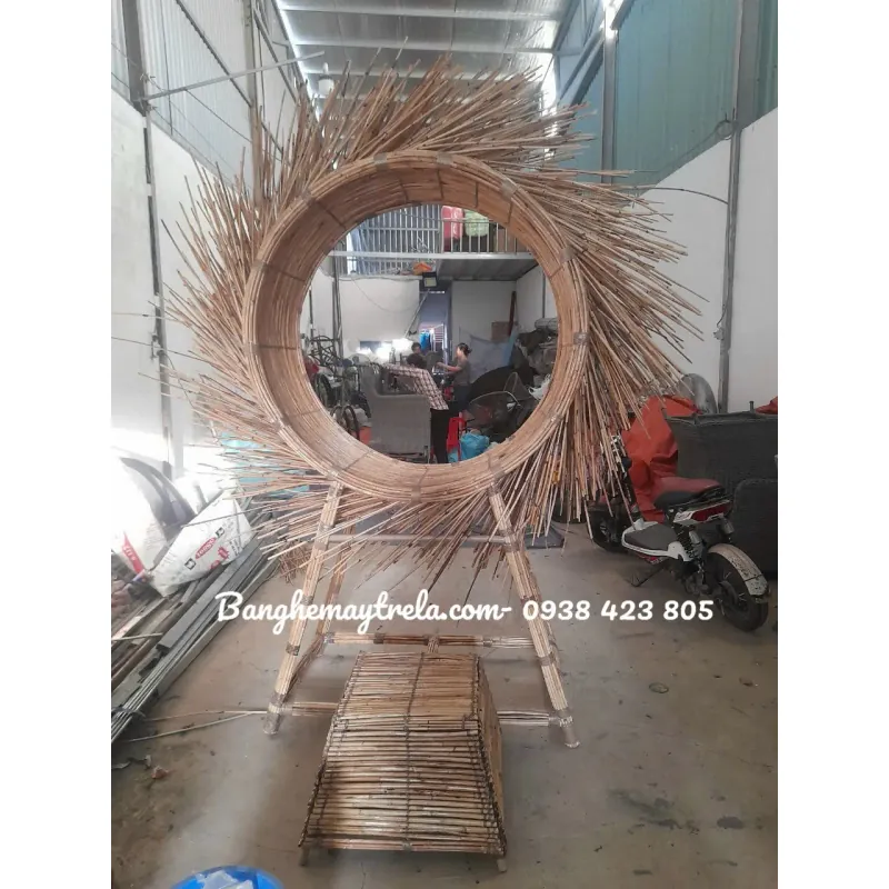 Ghế mây tre đan chụp hình 557127