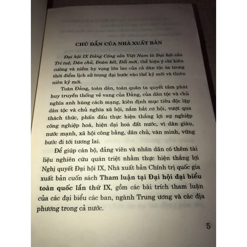 Tham luận tại đại hội đại biểu toàn quốc lần thứ IX 996405